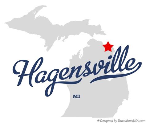 Map of Hagensville, MI, Michigan