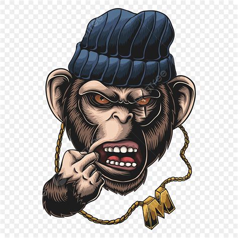 Gangster Monkey Vector Design Images, Monkey Gangster Head Vector ...