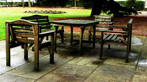 Wooden Outdoor Table And Chairs Free Stock Photo - Public Domain Pictures