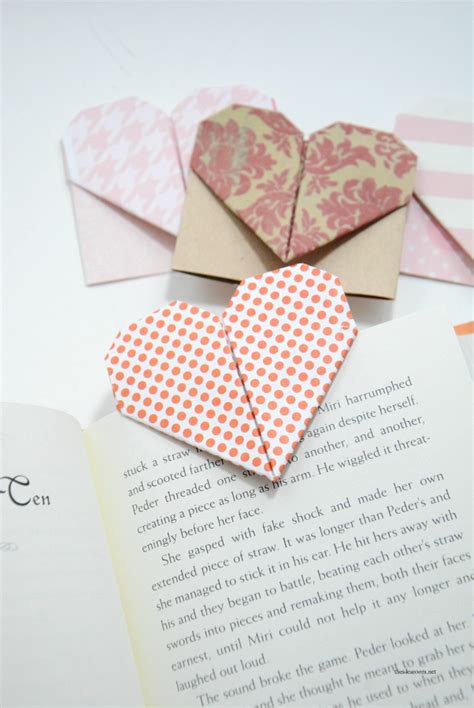 How to Make an Origami Heart Bookmark - The Idea Room