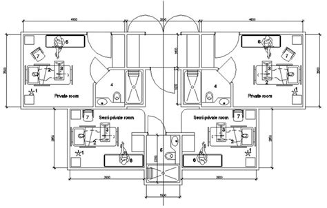 Medical hospital private wards layout plan details dwg file | Hospital interior design, Hospital ...