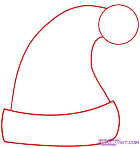 How to Draw a Santa Hat, Step by Step, Christmas Stuff, Seasonal, FREE Online Drawing Tutorial ...