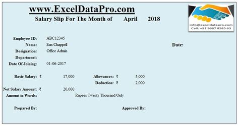 9 Ready-To-Use Salary Slip Excel Templates - ExcelDataPro