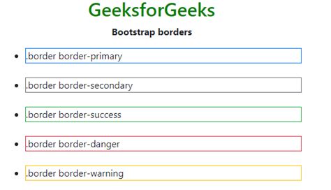 How to specify border colors in Bootstrap ? - GeeksforGeeks