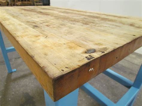 Industrial Butcher Block Workbench Table Welded Steel Frame 72x34x32 ...