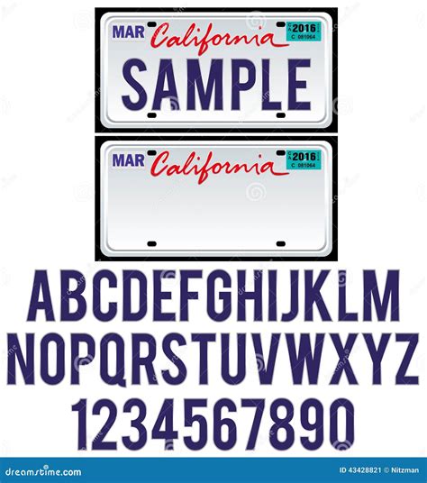 California License Plate Stock Vector - Image: 43428821