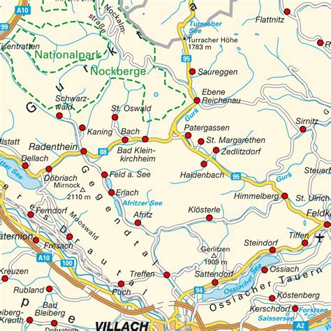 Map Carinthia (Kärnten), Austria. Maps and directions at hot-map.