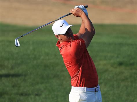 Brooks Koepka with Mizuno JPX 919 irons, TaylorMade M5 driver in the bag at Abu Dhabi HSBC ...