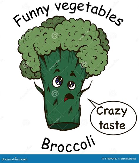 Funny Broccoli stock illustration. Illustration of natural - 110990467