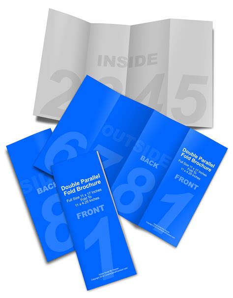 Double Parallel Fold Brochure Mockup | Cover Actions Premium