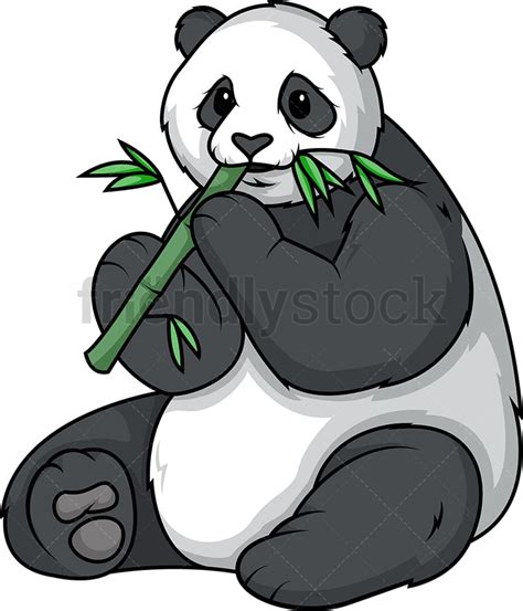 Panda Eating Bamboo Clipart Picture Of A Panda Cartoon Character | The ...