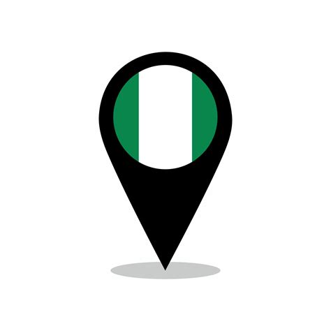 Nigeria country flag vector with location pin design 15533297 Vector ...