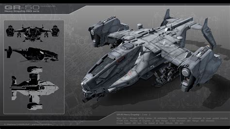 GR-50 Heavy Dropship by Stephane Ch (CGPitbull) | Space ship concept art, Futuristic cars ...