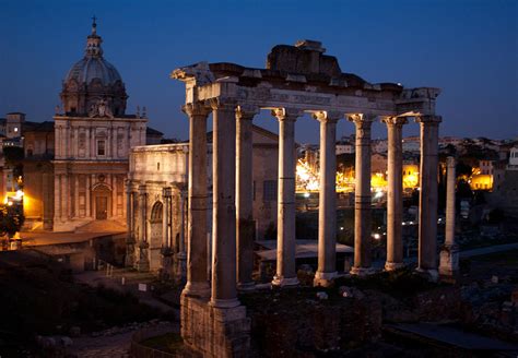 Roman Forum at Night Photograph by John Daly - Fine Art America