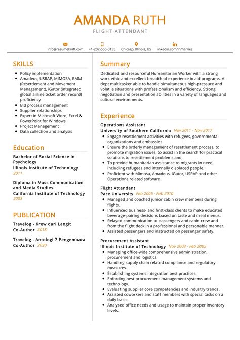 Flight Attendant Resume Sample in 2024 - ResumeKraft