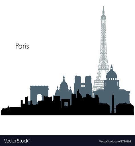 Paris skyline Royalty Free Vector Image - VectorStock