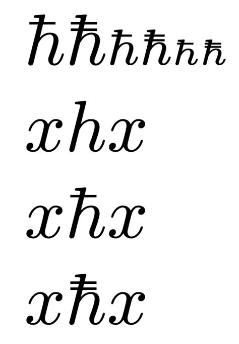 symbols - Reduced Planck's constant with two crossings - TeX - LaTeX ...