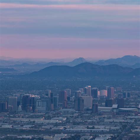 Phoenix Skyline at sunrise from South Mountain Park • Dan Sorensen