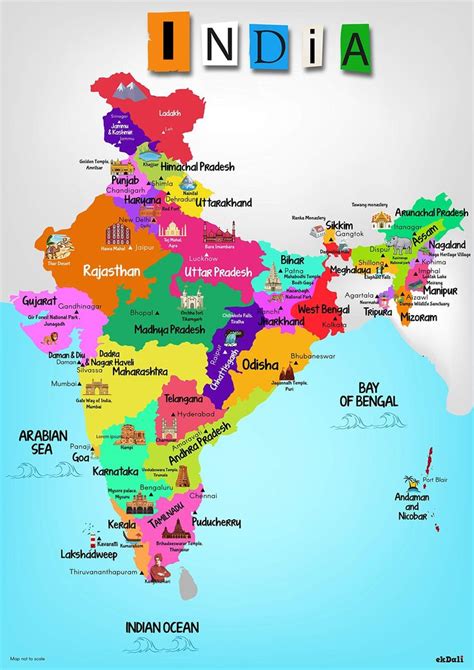 Indian Map with States and Capitals | India World Map