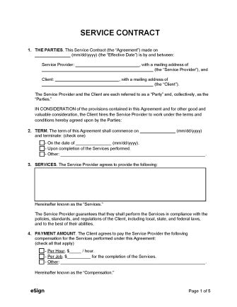 Free Service Contract Templates (20) | PDF | Word