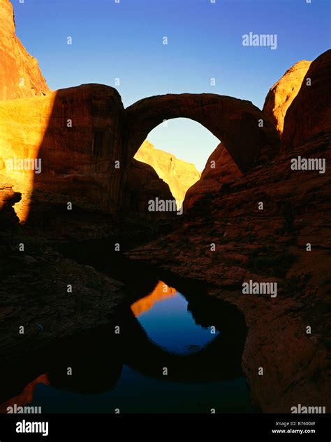 Rainbow Bridge at dawn, Rainbow Bridge National Monument, Lake Powell ...