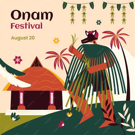 Free Vector | Flat illustration for onam festival celebration