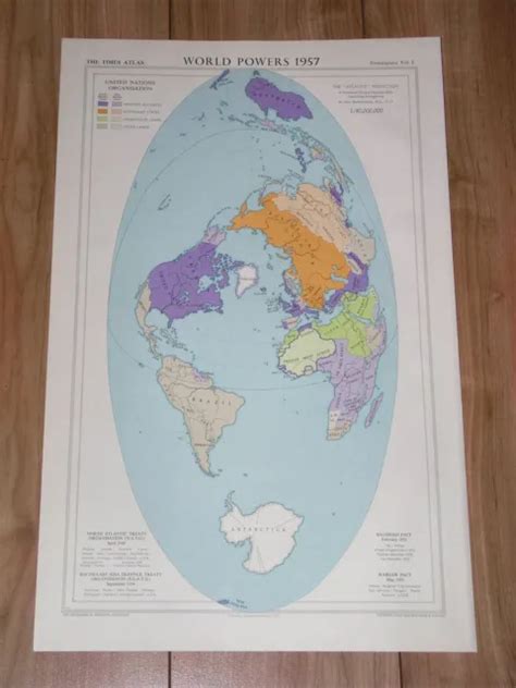 1958 VINTAGE MAP Of The World Military Pacts Alliances Nato Seato Warsaw Pact Un £21.29 ...