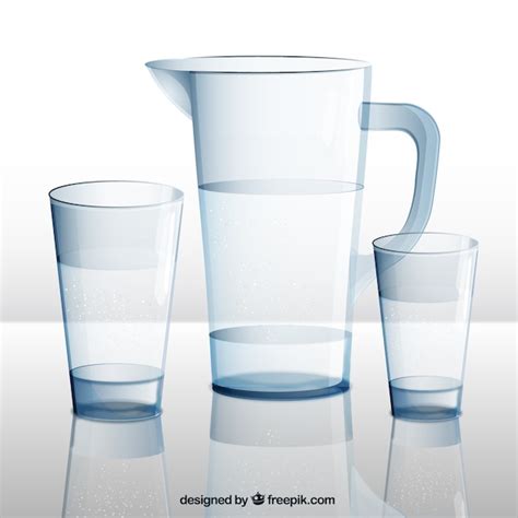 Water pitcher and glasses | Free Vector