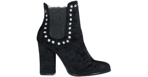 Replay Velvet Ankle Boots in Black - Lyst