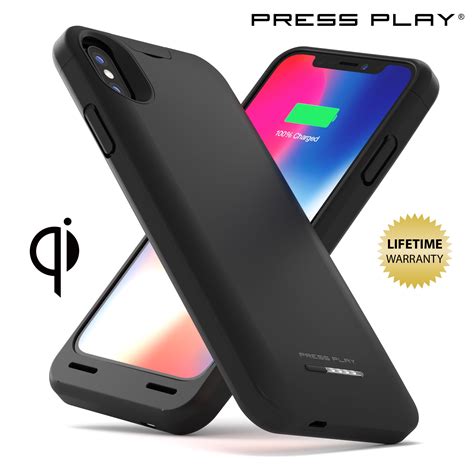 iPhone X Battery Case (APPLE CERTIFIED) with Qi Wireless Charging PRESS ...