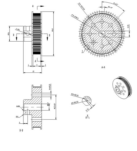 60 Tooth GT2-6mm Timing Belt D-Shaft Pulley | Studica Robotics