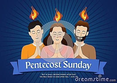 Pentecost Sunday, Apostles And Holy Spirit In Flame Vector Illustration ...