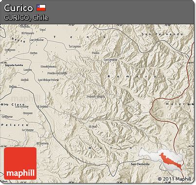 Free Shaded Relief Map of Curico