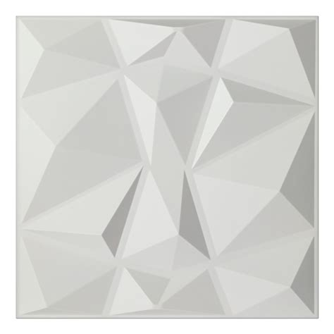 Textures 3D Wall Panels White Diamond Wall Design, 12 Tiles 32 SF