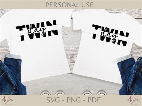 Twin Day SVG Design, Twin Day Shirts SVG File, Twinning, School Twin ...