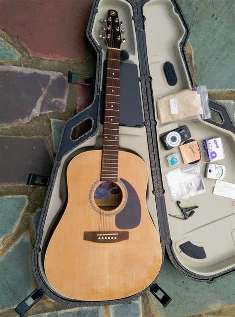 Seagull S6+Cedar GT Acoustic Guitar Gloss Top Dreadnought TRIC Case ...