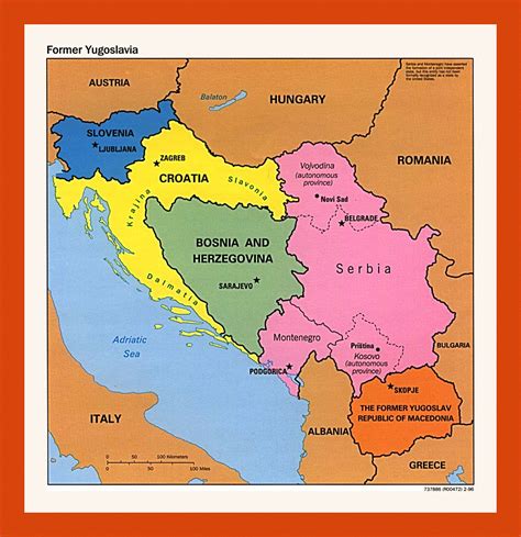 Political map of Yugoslavia - 1996 | Maps of Yugoslavia | Maps of Europe | GIF map | Maps of the ...