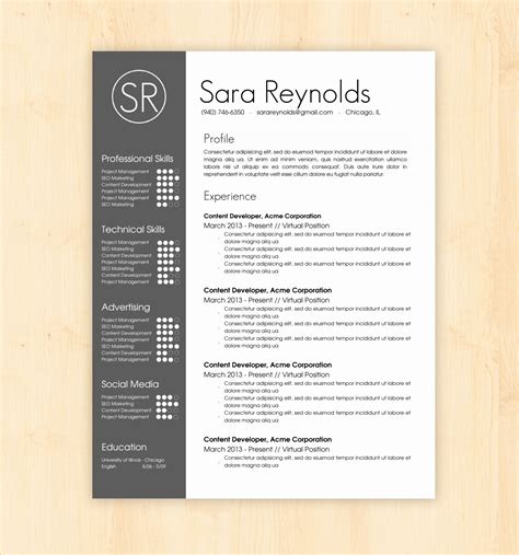 Professional Resume Template Word Beautiful Resume Template Cv Template the Sara Reynolds by ...