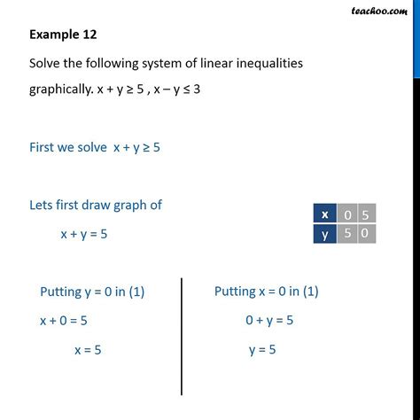 Question 4 - Solve x + y >= 5 , x - y