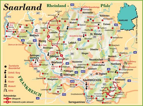 Saarland tourist map