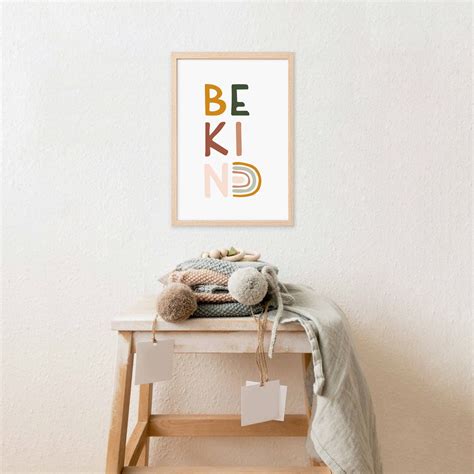 Be Kind Wall Art Print Boho Nursery Wall Art Be Kind Print | Etsy