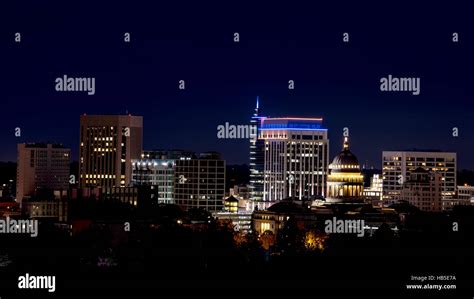 City of Boise Idaho skyline at night with capital building Stock Photo - Alamy