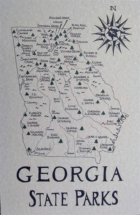 Georgia State Parks Map - Etsy