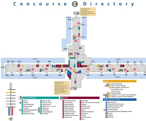 International terminal at Atlanta airport map ATL Hartsfield-Jackson