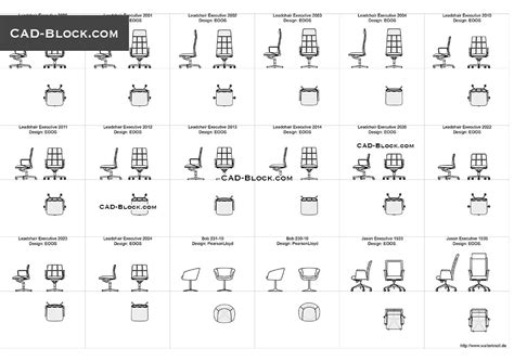 Office Chairs AutoCAD blocks free download