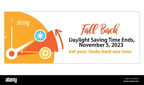 Fall Back Banner. Daylight Saving Time ends concept. Change your clocks one hour back on ...