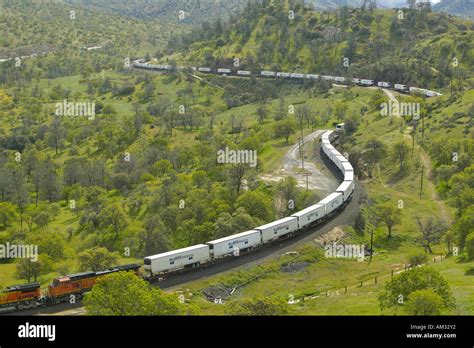 The Tehachapi Train Loop near Tehachapi California is the historic ...