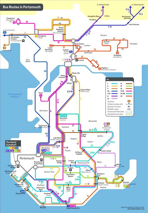 Portsmouth bus map - Ontheworldmap.com