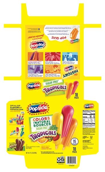 Popsicle® Sugar Free Tropicals, Hawaiian Pineapple/Tropical Orange ...