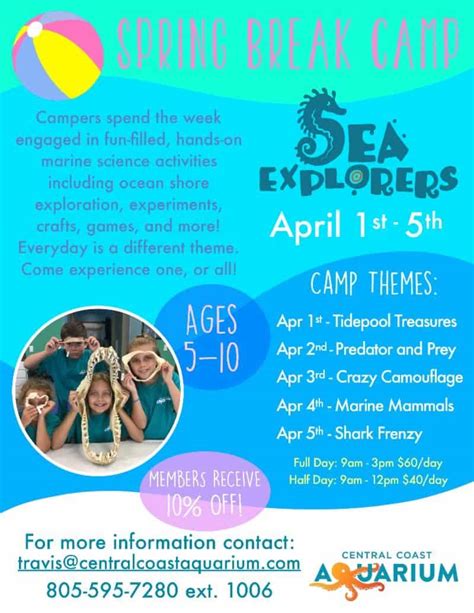 Central Coast Aquarium Spring Break Camp | San Luis Obispo Chamber of ...